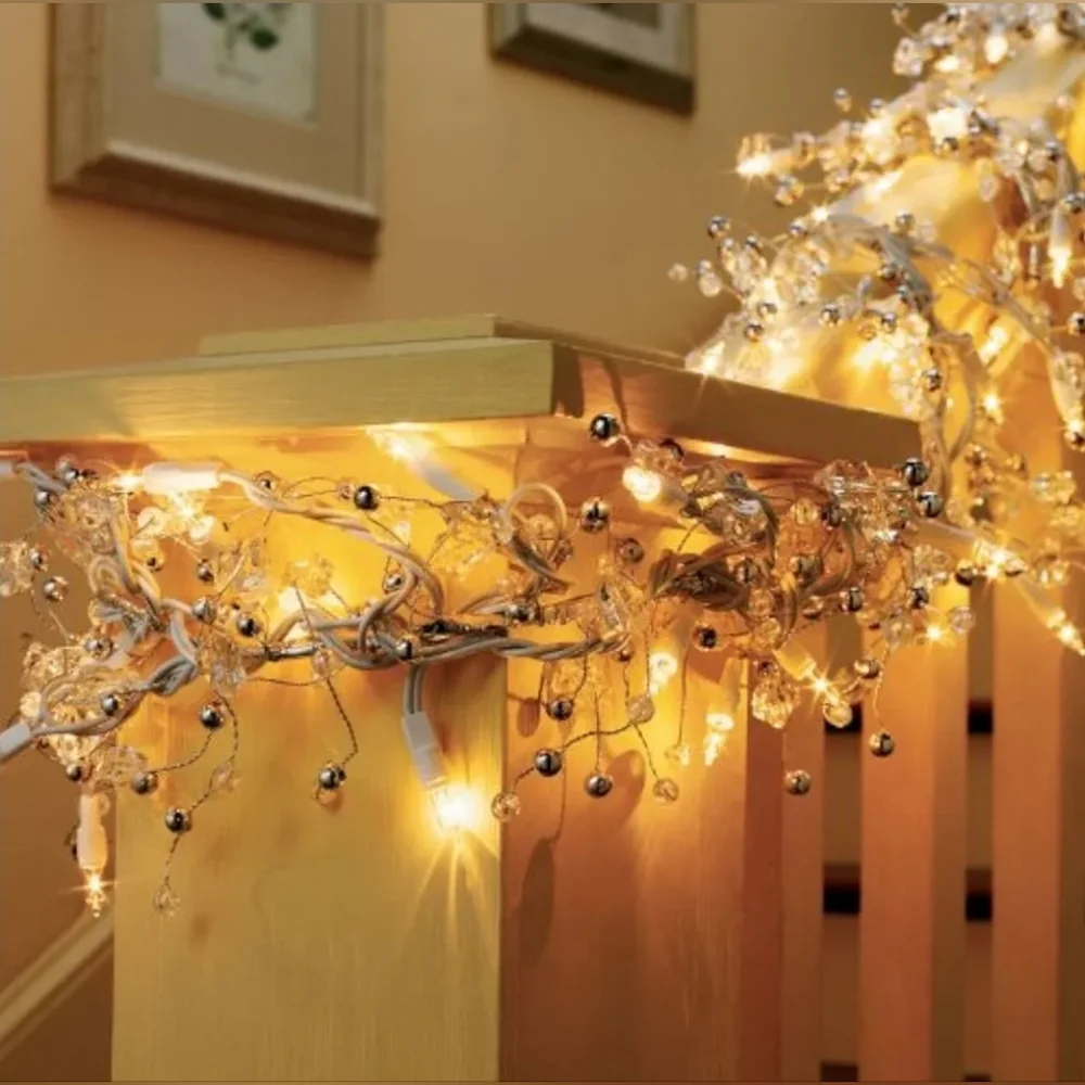 GE StayBright 100 LED Glitter Gem Garland Christmas, Wedding, Event Lights 9 Ft.